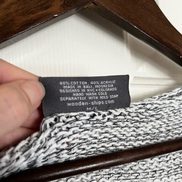 Wooden Ships Cotton Blend Relaxed Fit Knit Sweater Gray Medium/Large - Picture 6 of 9